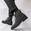 Designer Winter Trend Pointed Lace Up Suede Leather Casual Ankle Boot For Men Fashion New Comfortable Chelsea Leather Shoes