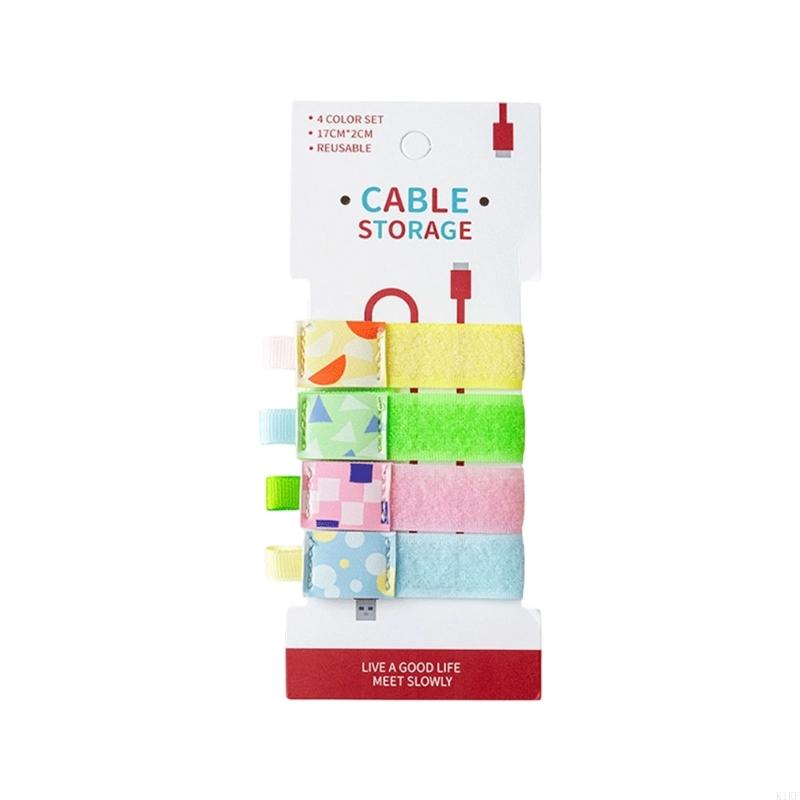

4Pcs Colorful Cartoon Cable Tie Practical Nylon Cord Organizers For Fastening Phone Chargers And Earphone Wire K1KF
