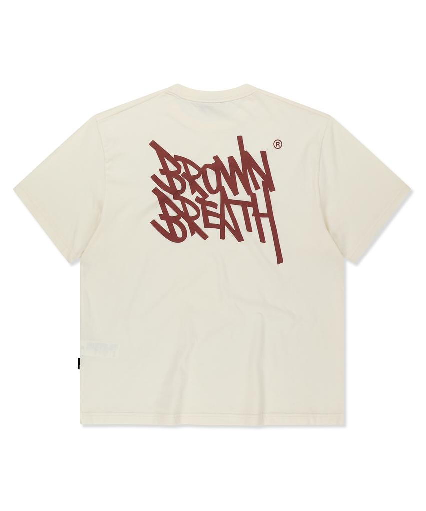 BROWNBREATH Tag Pigment Tee - Cream