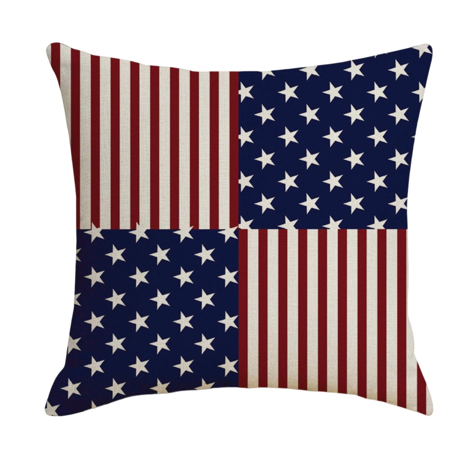

Decorative Linen Throw Pillow Cover for Living Room Bedroom Featuring National Holiday Flag Design Suitable for European and American Style Home Decor One Size