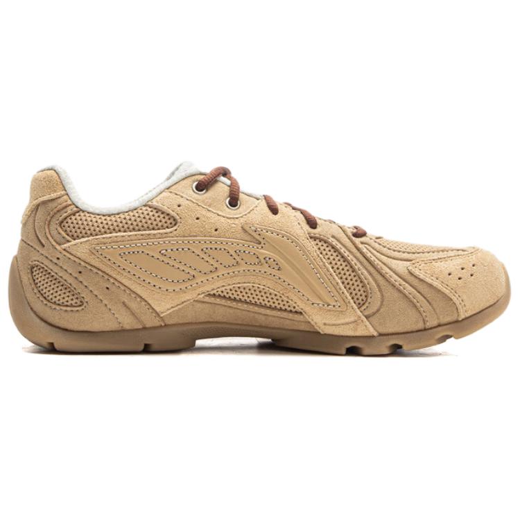 Li Ning Fashionable Simple Versatile Shock Absorbing Wear Resistant Low Top Casual Shoes Women Sneaker Tea-Brown AZGV030-1
