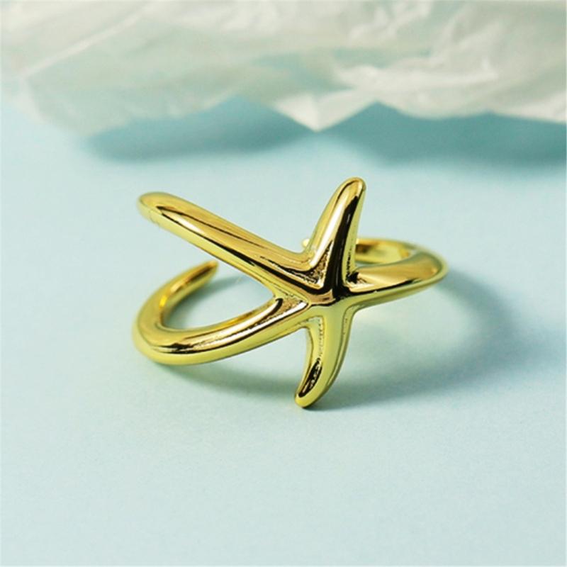 Comfortable Wear Starfish Rings With Adjustable Designs Portable for Ocean Lovers Stylish Outfits Daily Use Casual Wear