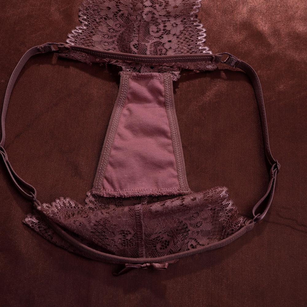Women's Thong Floral Embroidered Lace Sexy Transparent Adjustable Belt Underwear Butterfly Knot Low Waist Briefs
