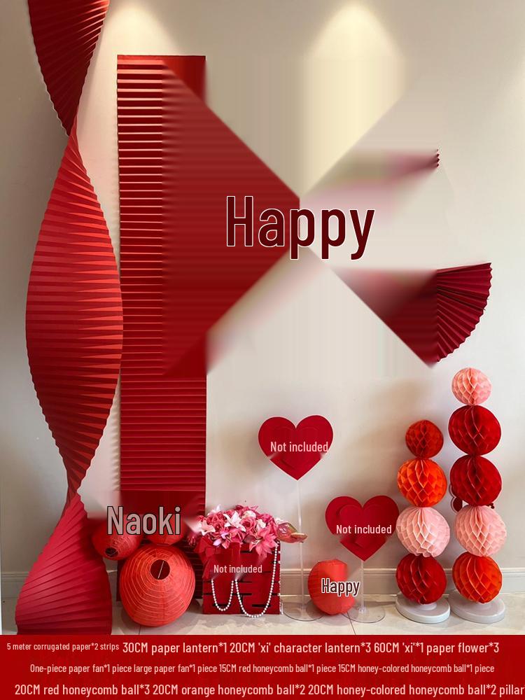 Festive Corrugated Paper Waves: New Year & Wedding Venue Decor