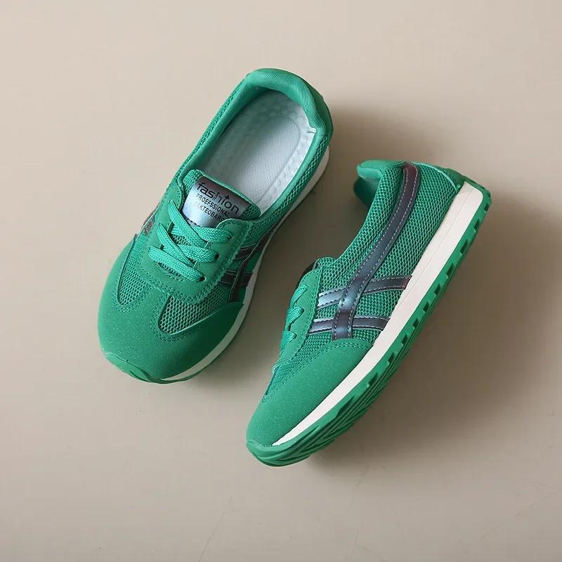 Fashion Women's Shoes 2025 Spring and Summer Breathable Casual Shoes Korean Female Non-slip Lace-up Mesh Walking Shoes Zapatillas Mujer