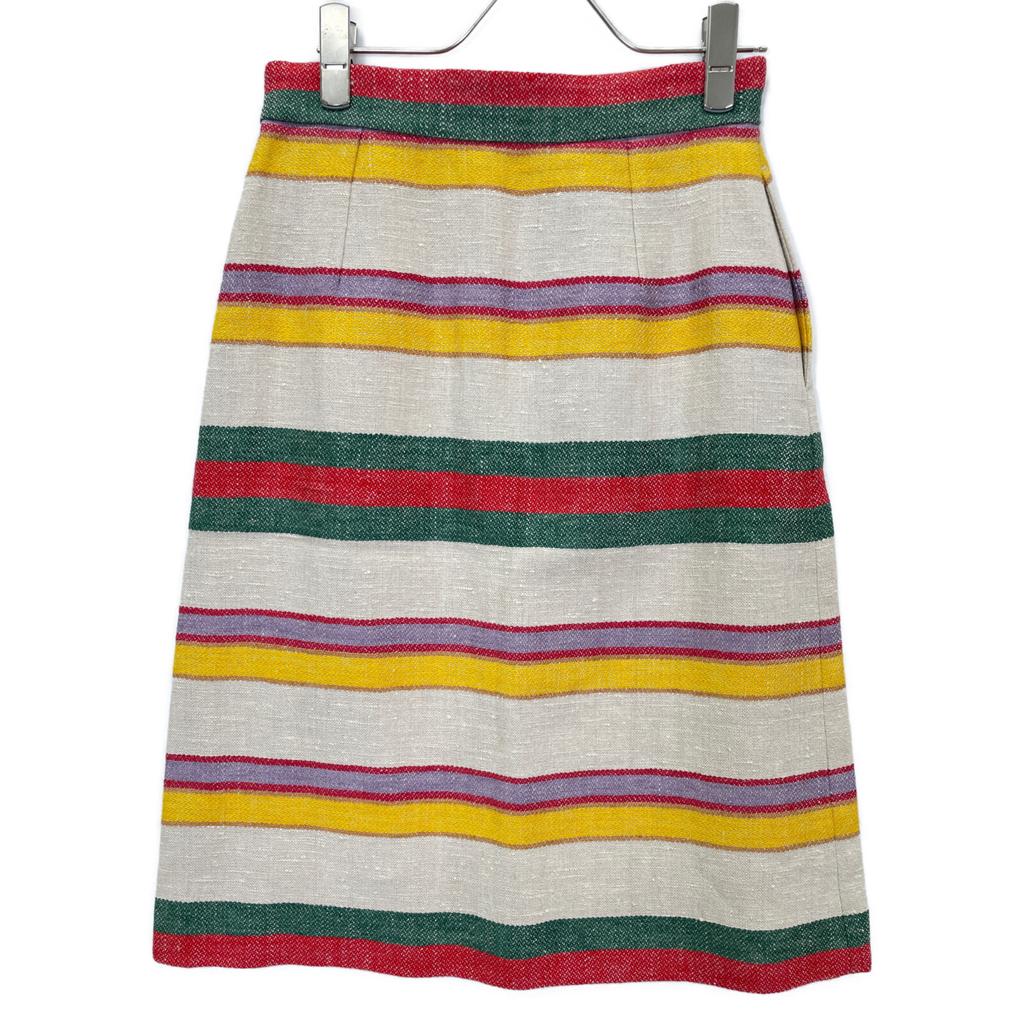 Gucci 739409 Multicolor Striped Linen Skirt Skirt 36 multicolorUsed