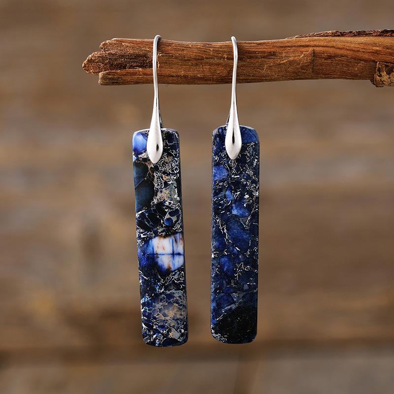 Luxury New High Quality Bohemian Natural Stone Geometric Earrings Earrings Light Luxury Xiyin, Popular Jewelry