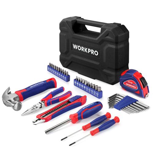 WORKPRO Tool Set, 35-Piece Household Tool Kit, Home Tool Set, Garage Tool Set, Repair Tool Set, Multi-Function, Screwdriver, Pliers, Hammer, Hex Wrenc