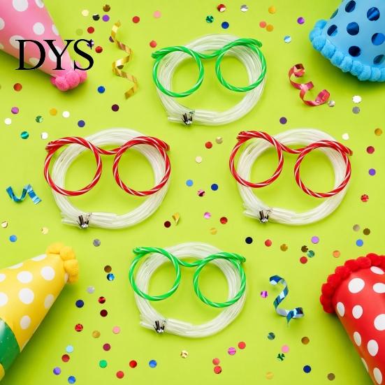 Wiederverwendbare Kinderstrohhalme 2 Stück Brille, Extra-lange biegbare Trinkhalme, Lustiges interaktives Spielzeugdesign, Party für Geburtstagsfeiern Lustiges Accessoire