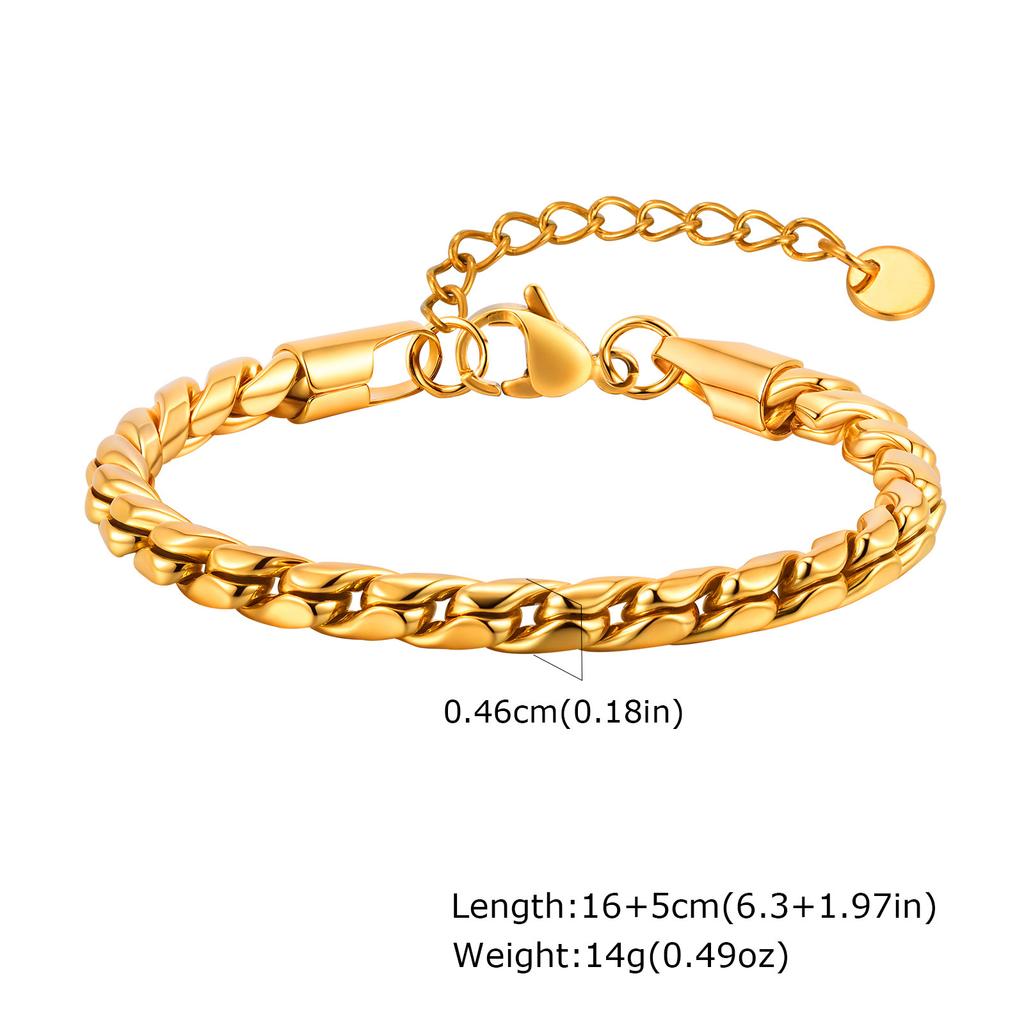 Fashion Personality Women'S Jewelry Stainless Steel Embossed Twist Chain 18 Gold Bracelet 1766