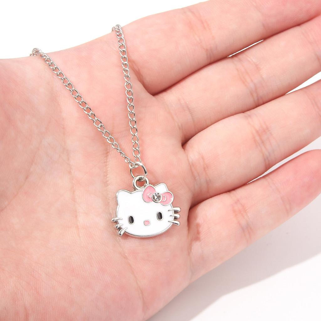 Cartoon Cute Cat Character Pendant Metal Necklace For Wear Casual