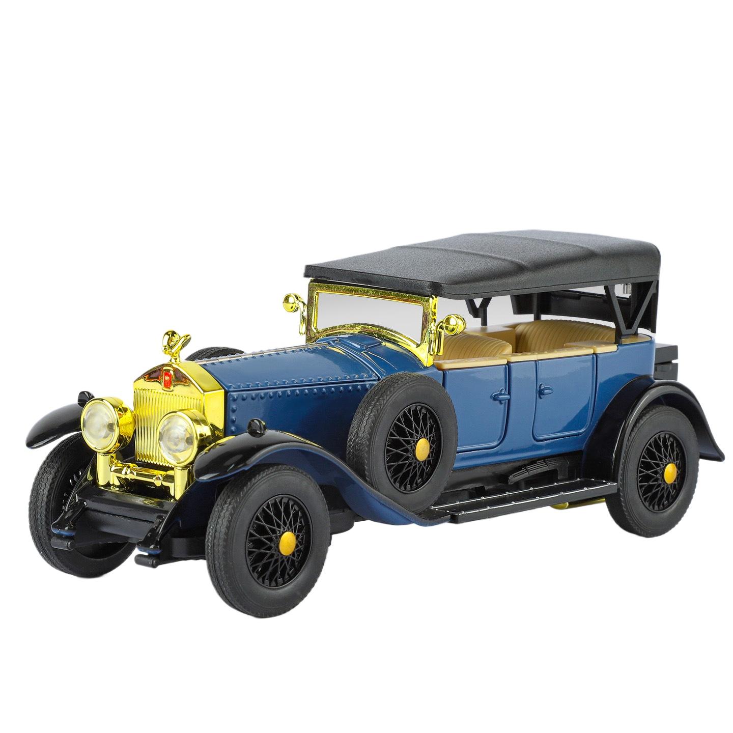 

1/32 Rolls-Royce Phantom I Сплав Классическая Модель Старинного Автомобиля Металл Ретро Роскошные Транспортные Средства Модель Автомобиля Звук Свет Симуляция Детские Игрушки Подарок синий