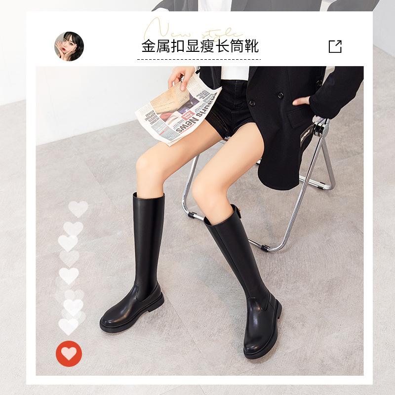 Augustine Boots 2025 Autumn New Women's Single Boots British College Style Thin Boots Internet Celebrity Cigarette Boots