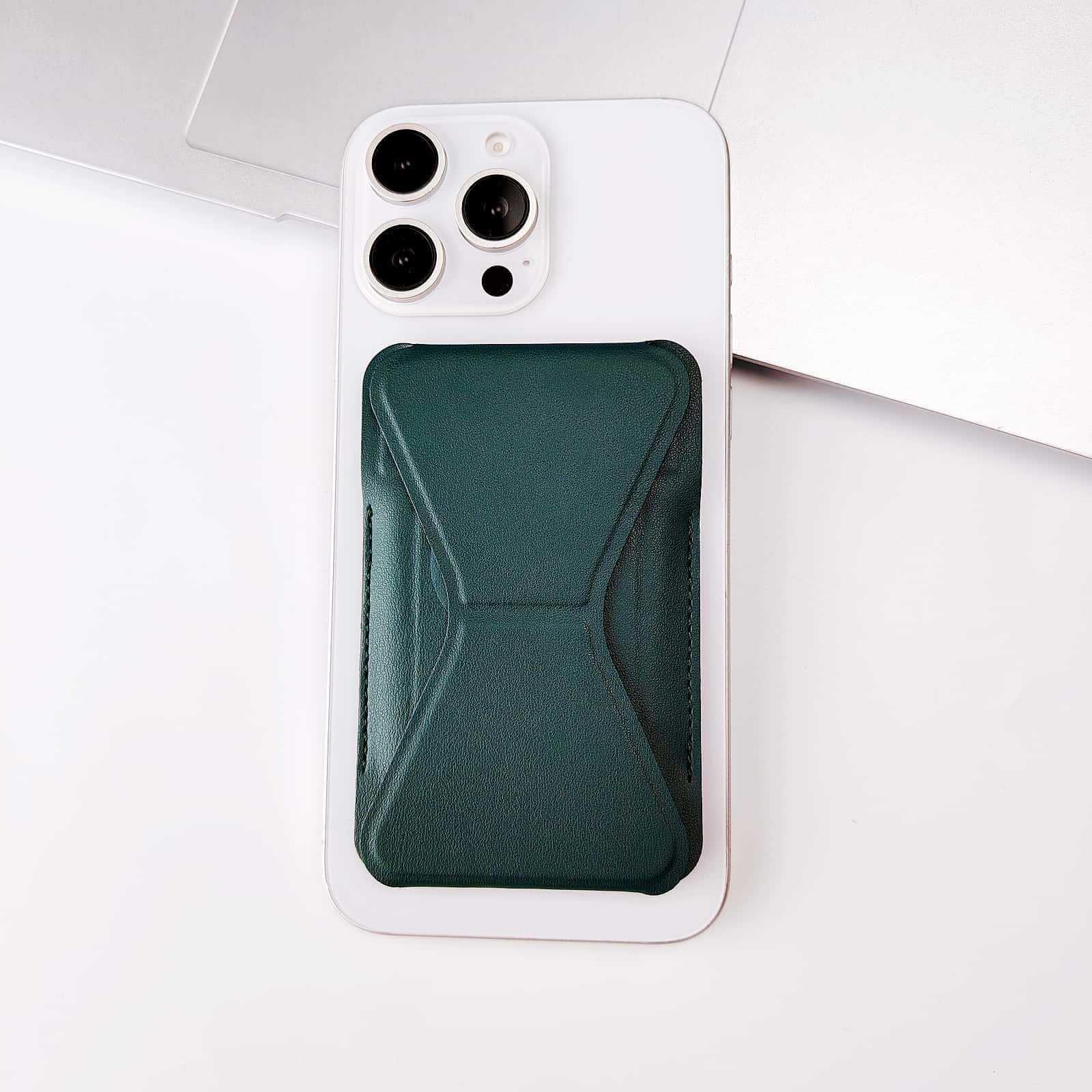 

Сумка для карт из искусственной кожи Вертикальный держатель для магнитных карт для телефона Подходит для серии IP One Size зелёный