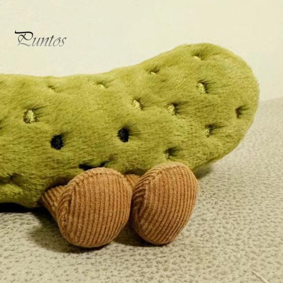Handcrafted Pickle Plush Doll Emotional Support Toy Vegetable Cucumber Plush Companions Christmas Birthday Gift for Kids Friends