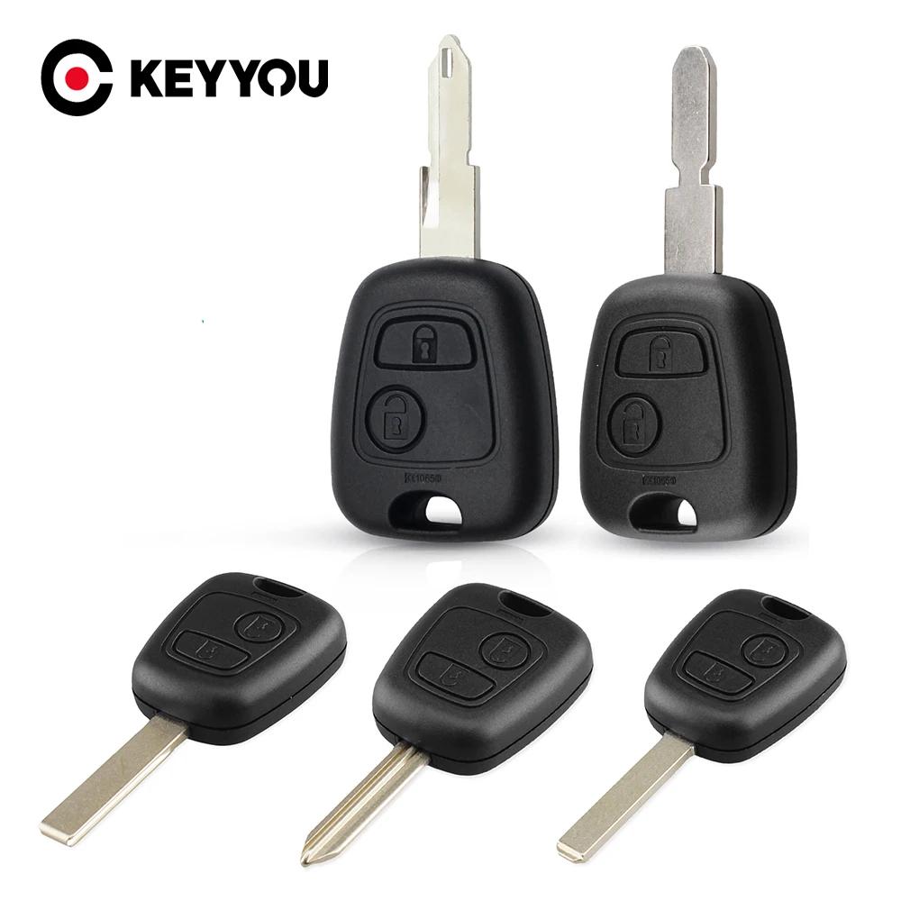 Para 206 106 107 207 307 407 306 406 Chaveiro Remoto de Carro com 2 Botões Capa Concha Fob Para Citroen C1 C2 C3 C4 Xsara Saxo Picasso