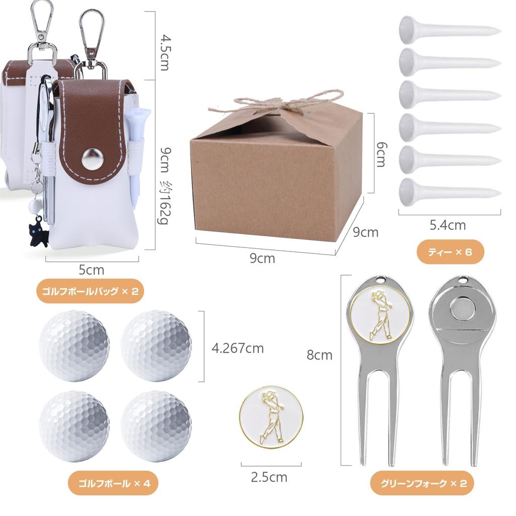Golf Ball Case 2 Ball Pouch 2 Green and 3 54mm Tees Golf Equipment That Can Store All Your Small Easy To Put On and Take Perfect As a Gift or