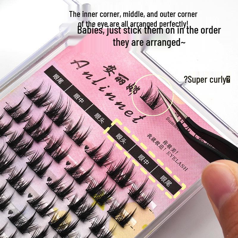 Double-Tipped K8 Manga False Eyelashes - Natural, Beginner-Friendly, Three-Step Fairy Style