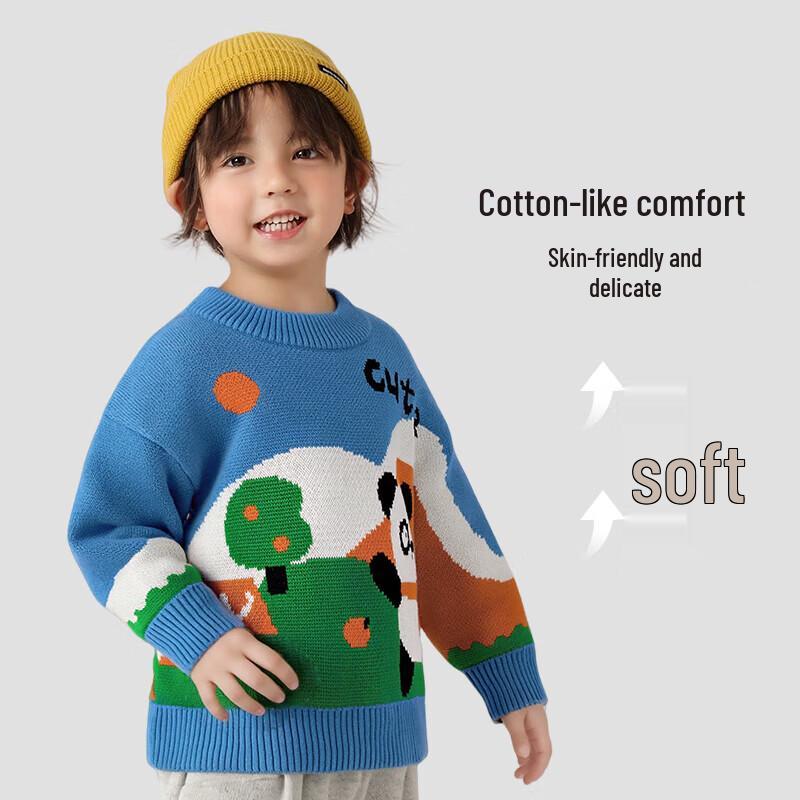 Kids' Cartoon Bear Knit Sweater