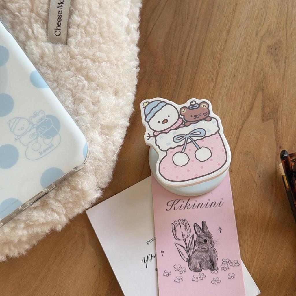 Frosted Polka Dot Snowman Bear Magnetic Case for iPhone 17/16 Pro Max/15/14