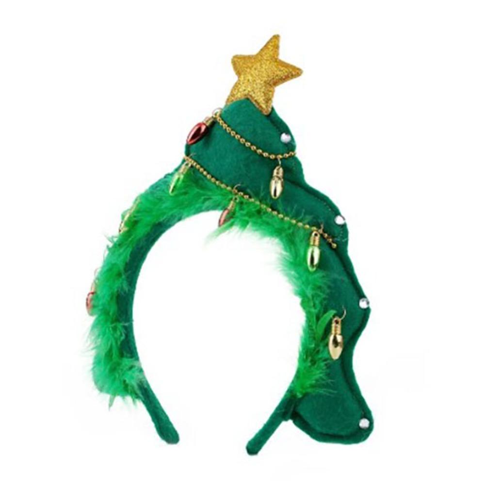 

Пентаграмма, Рождественская елка, головной убор, тканевые повязки на голову для новогодней вечеринки, плюшевая повязка для волос с рождественской елкой