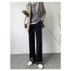 Slim Wide Leg Pants for Women Knitted Casual High Waist Autumn Winter Long Trousers Comfortable Straight Cut Pants