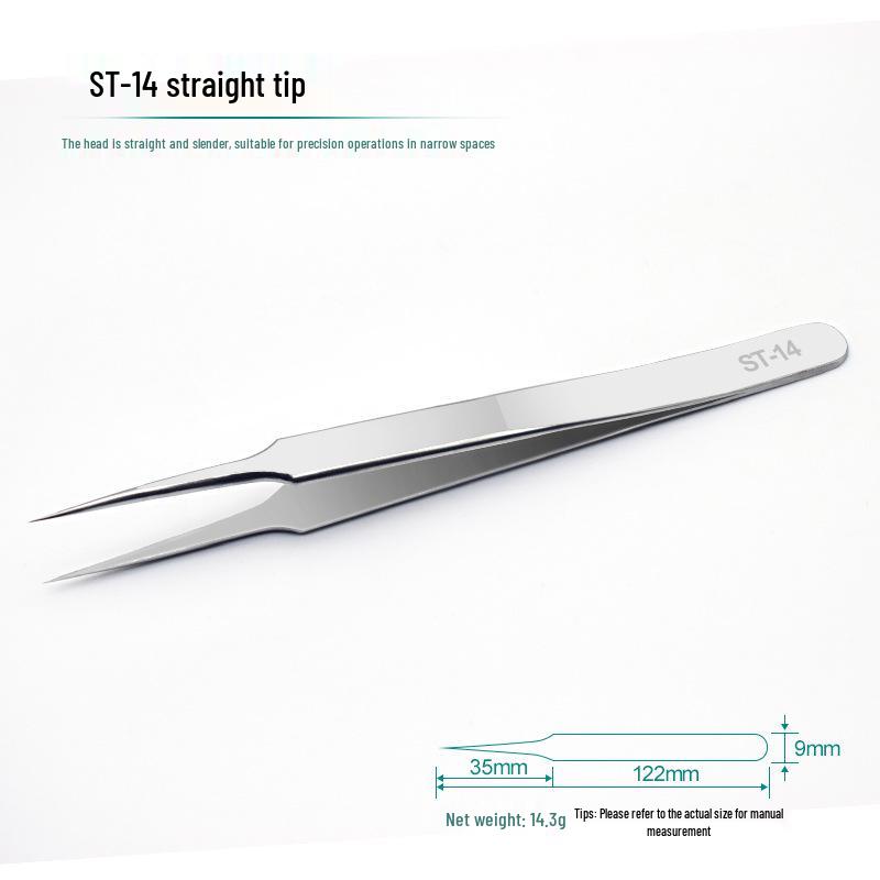 DIY Stainless Steel Curved Tip Anti-static Tweezers for Bird's Nest Handling and Eyelash Extensions