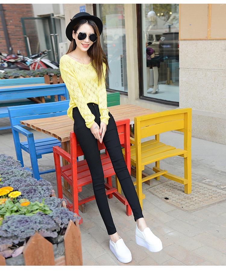 2023 Herbst Damen Schlanke Hohe Taille Schwarze Leggings Bleistifthosen