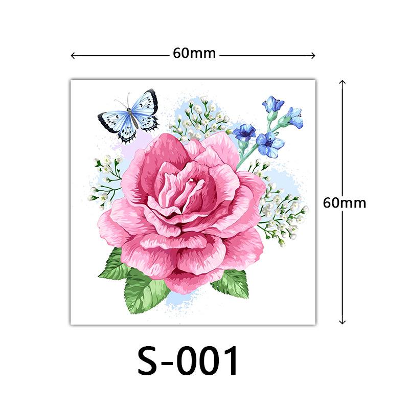 Small Flower Tattoo Sticker Female 3D Color Tattoo Sticker Rose Lotus Butterfly Flower Tattoo