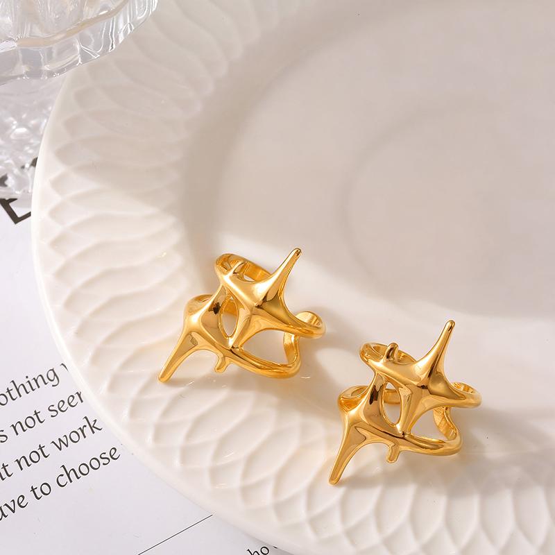 Retro Fashion Cross Star Adjustable Ring Suitable For Men And Women Hip Hop Punk Minimalist Party Jewelry Gifts