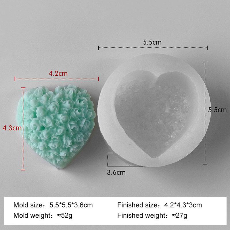 Heart-shaped Handmade Chocolate Cookie Baking Mould DIY Valentine's Day Gift Love Aroma Candle Gypsum Resin Decoration Mold