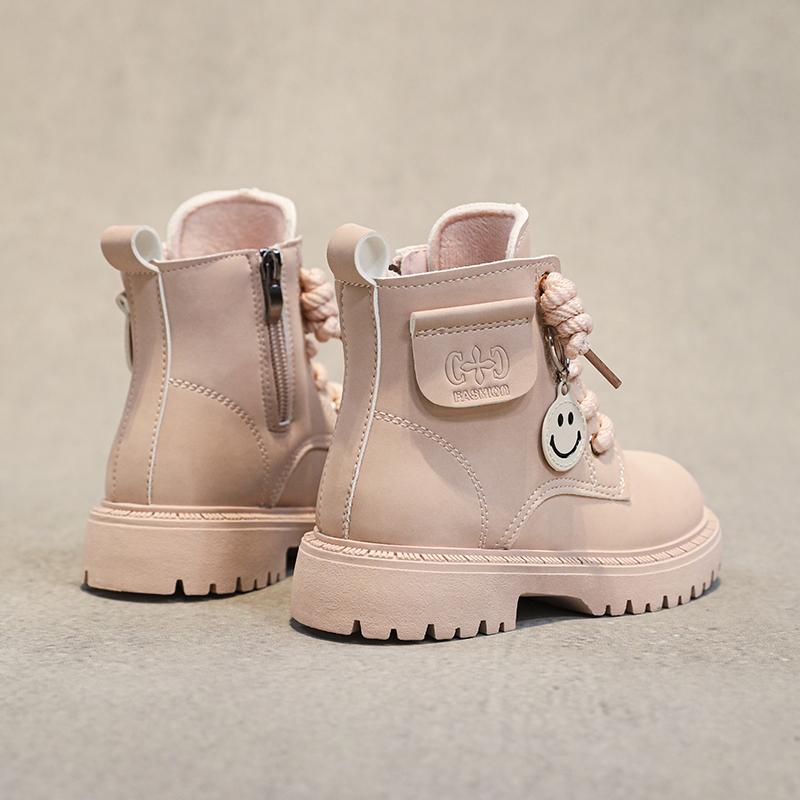 Children's Winter Fashion with Plush Warm Martin Boots Casual Fashion Boots Mid Length Boots