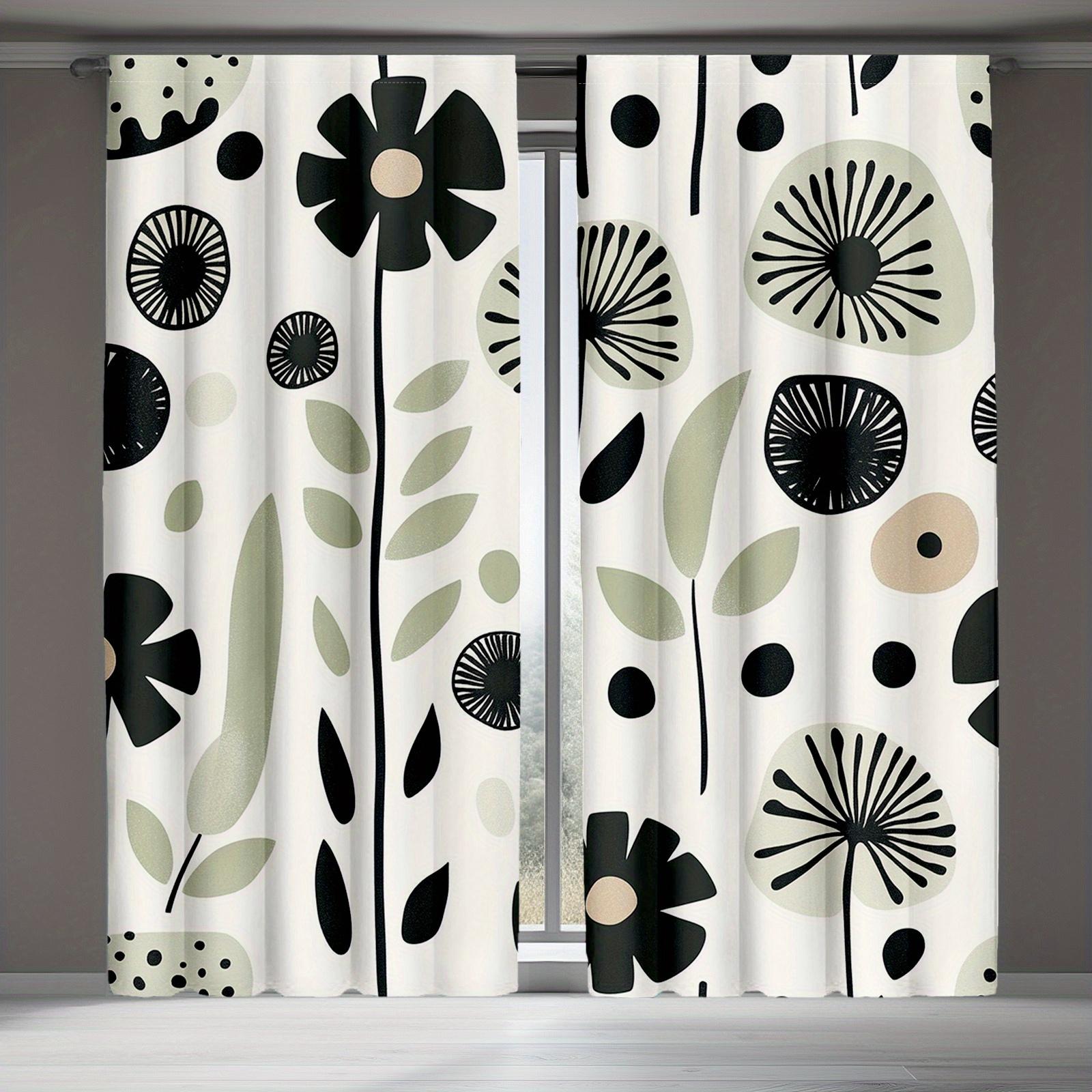 

Комплект из 2 штор в стиле бохо середины века, полиэстеровая ткань, машинная стирка, подходит для украшения спальни, гостиной 53x116cm &2pc