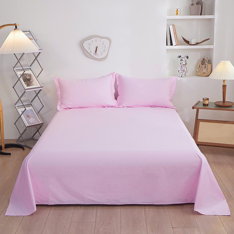 Nordic Minimalist Solid Color Cotton Bed Sheet and Duvet Cover Set (1.5m/1.8m) - Pure Cotton, 200x230 Cm