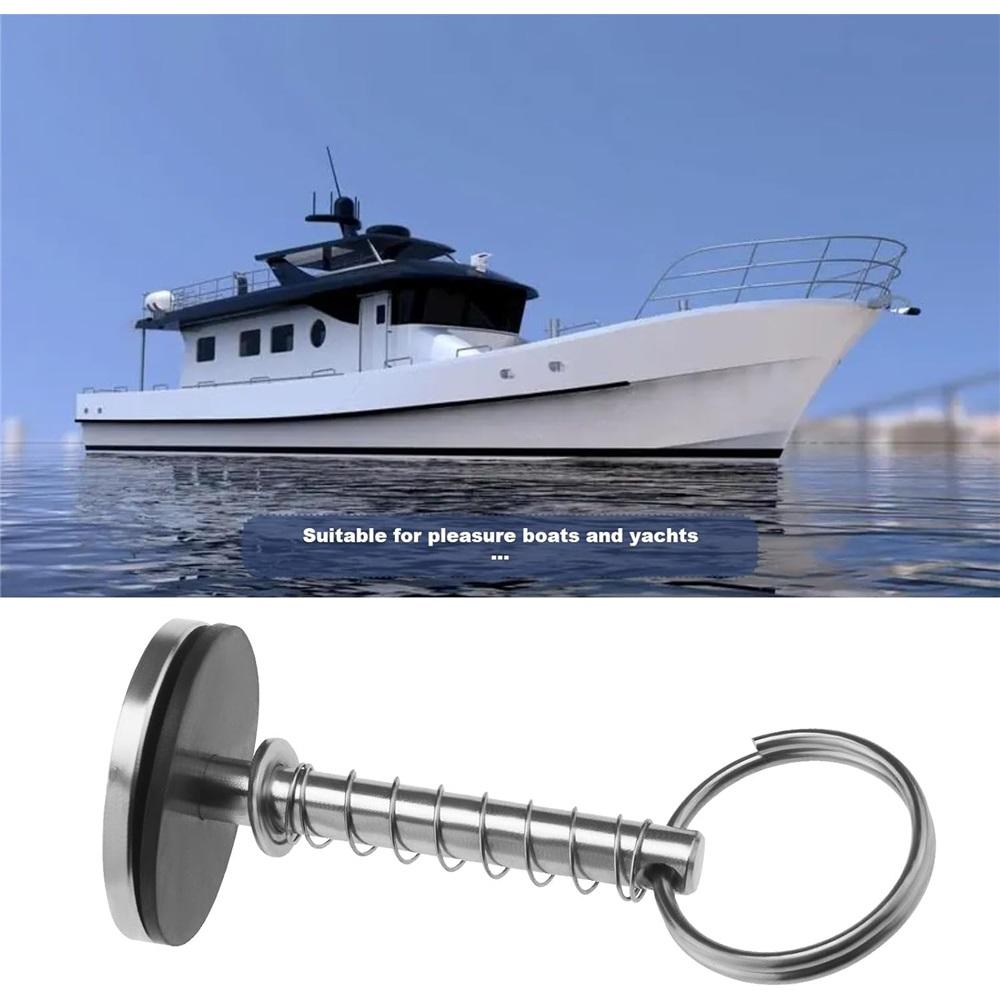 Stainless Steel 316 Hatch Cover Pull Handle Quick Pin Button Boat Yacht Storage Retainer Farm Trailers Wagons Auto Car Trailer