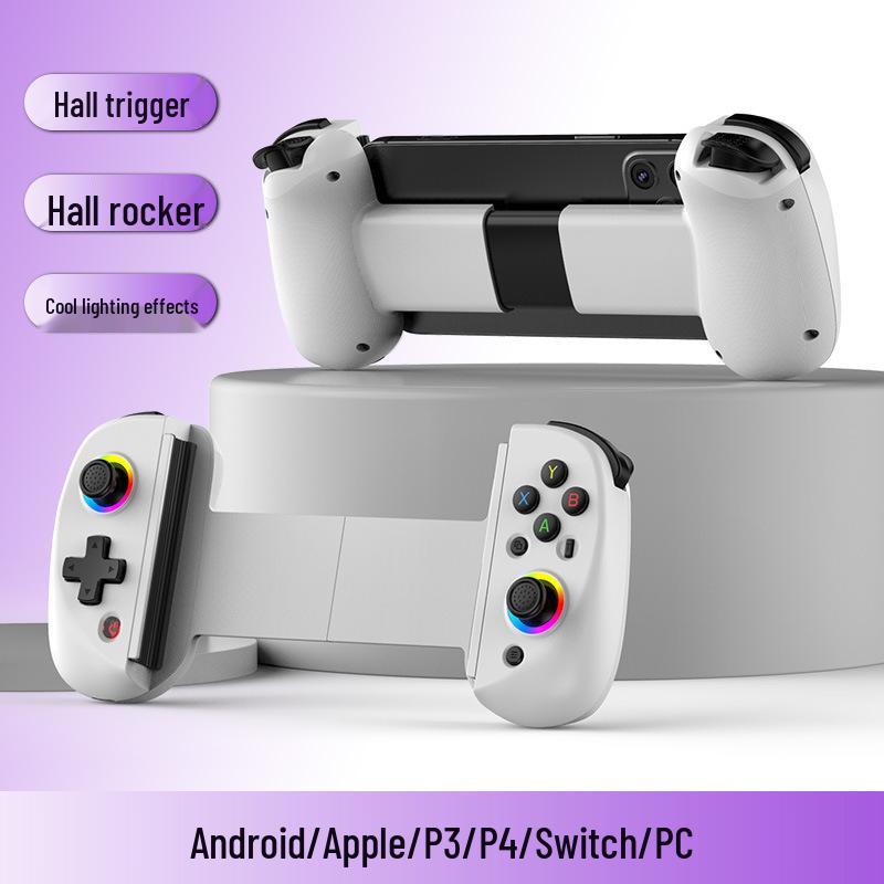 Controlador de Juego para Teléfono D8 RGB con Mango Extensible y Joystick de Efecto Hall de Seis Ejes para iOS, Android y Switch