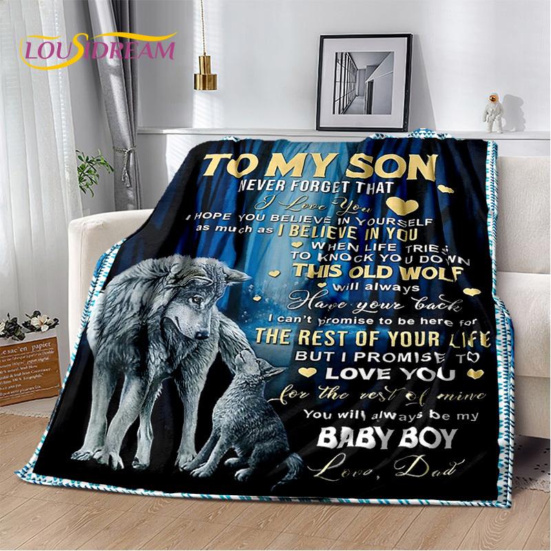 To My Daughter Son Grandedaughter Letter Christmas Present New Year Blanket,Soft Throw Blanket for Home Bedroom Bed Sofa Cover