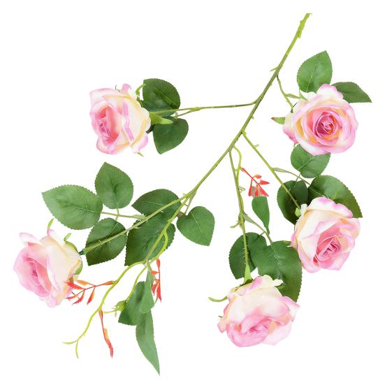 Artificial Rose Flowers for Flower Arrangement Faux Silk Rose Bouquet with 5 Heads Blooms for Parties Wedding Home Table Centerpiece