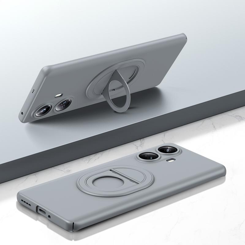 

Противоударный чехол KEYSION для Realme 10 Pro+ 5G, матовый жесткий пластиковый чехол-подставка для телефона, задняя крышка для OPPO Realme 10 Pro 5G for Realme 10 Pro Plus серый