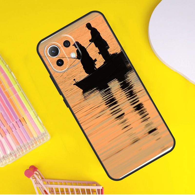 Bass Fishing Lake Sunset Fisherman Cover For Xiaomi 14T Pro 11T 12T 13T 13 14 Ultra POCO X7 Pro X3 X5 F3 F5 F6 M6 X6 Pro Case