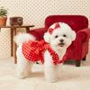 Flatterärmel Hund Glückliches Kleid Kleid Schleife Stirnband Rote Katze Hund Röcke XS-XL Größe Polka Dots Druck Haustier Loungewear Frühling Sommer