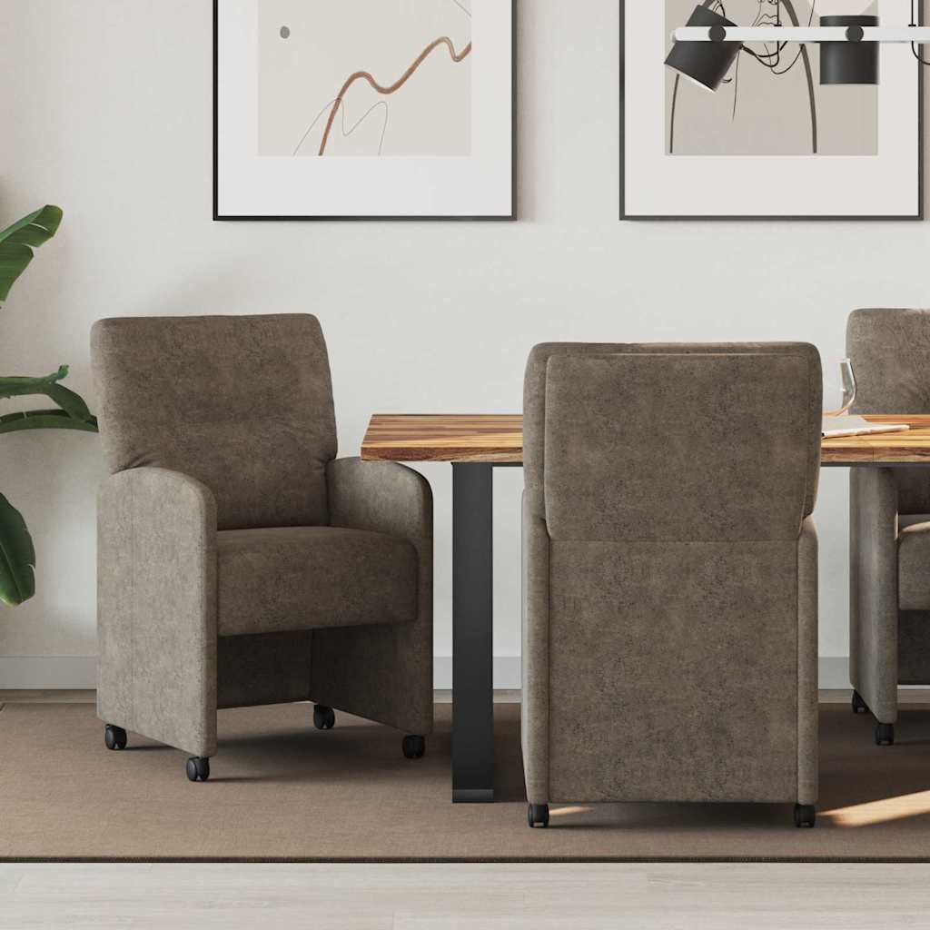 Dining Room Chairs with Casters 2 pcs Dark Gray 57 x 67 x 95 cm