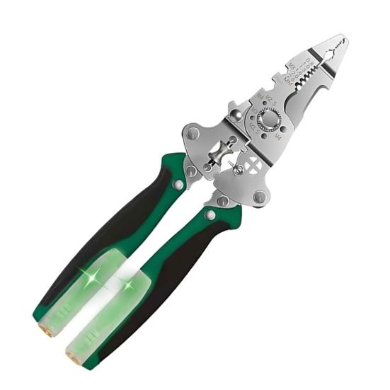 Wire Stripper with Voltage Tester Ergonomic Handle High Precision Compact Portable Multi-function Electric Wire Stripping Tool