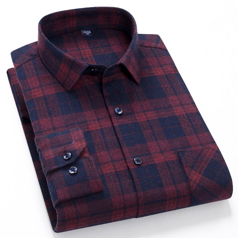 High Quality Men's Autumn New Long Sleeve Shirt Soft Fit British Style Home Leisure 100% Cotton Plaid Stripe Outdoor Travel Tops