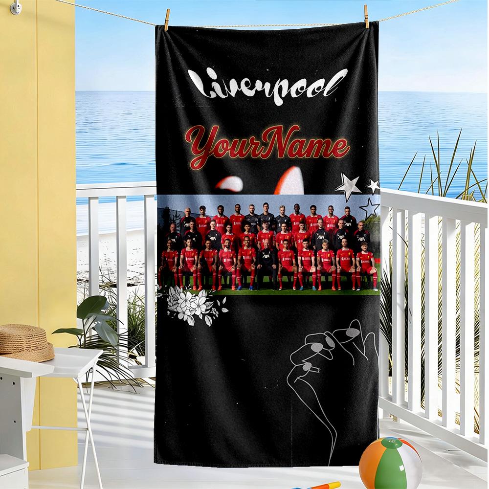 Liverpool Personalized Name Beach Towel Soft Durable Quick-Dry Perfect for Traveling Yoga Camping and Swimming