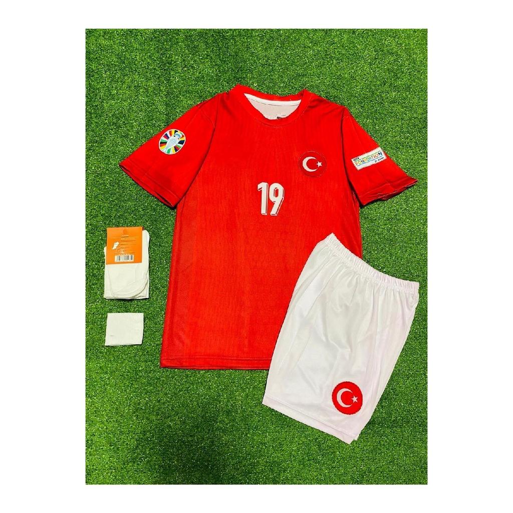 Trkiye Euro 2024 Kenan Stars Children's Jersey 4 -set (euro 2024 Patch) Red Red