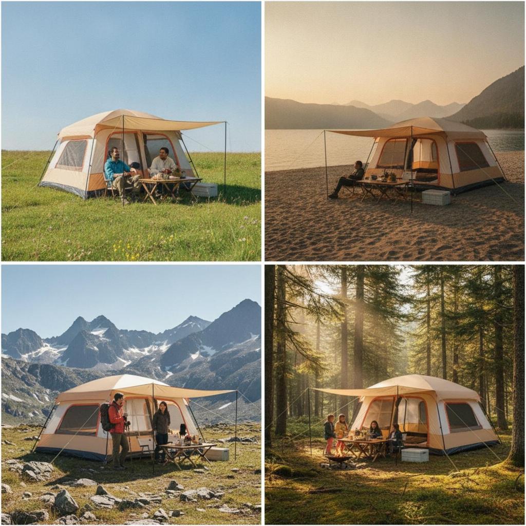 Automatic Tent Waterproof Double-Layer Windproof for Campers