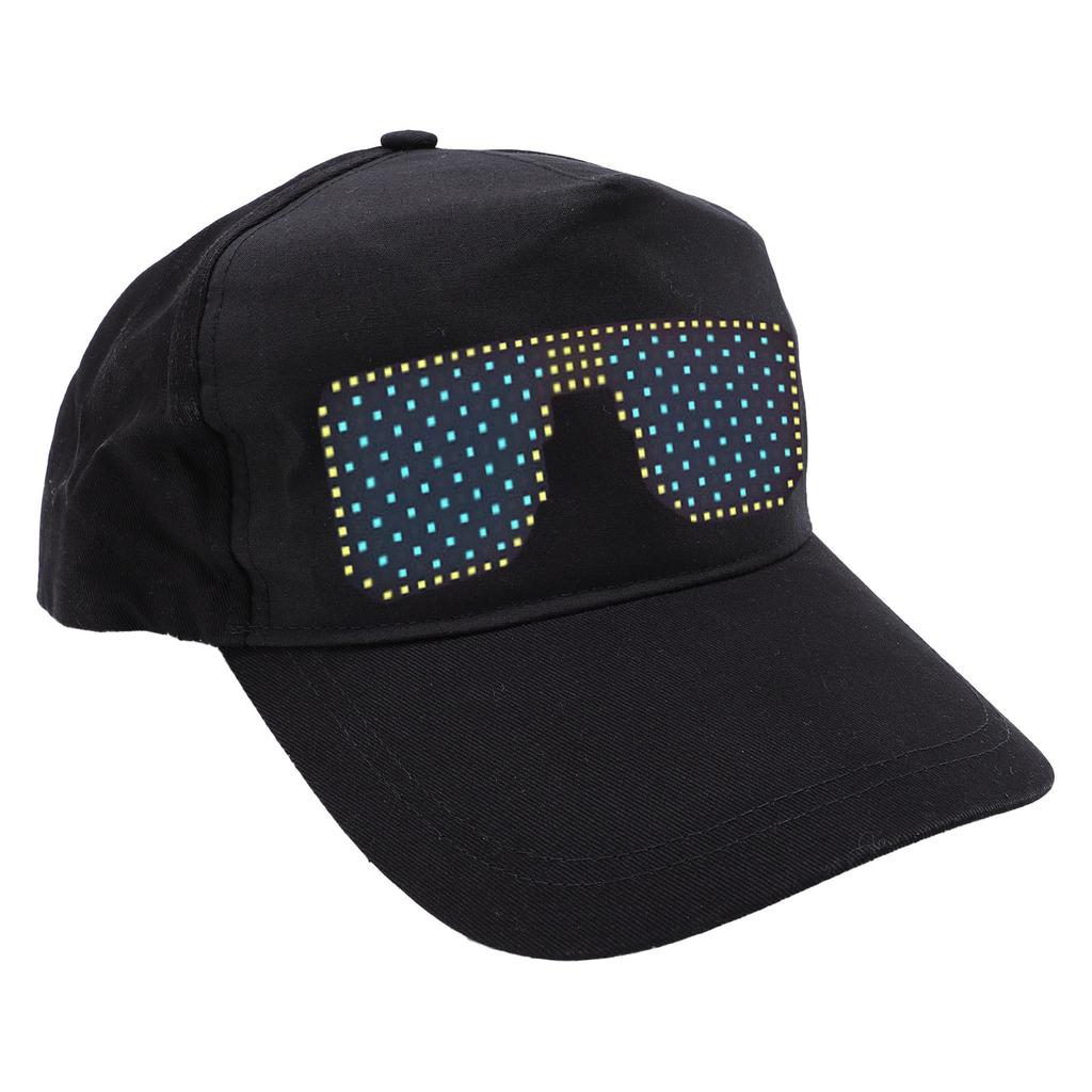 LED Hat Colorful Display Screen APP Controlled Programmable Light Up Baseball Cap 12x32 Dot for Party