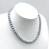 High-Luster Akoya Pearl Necklace Natural Jewelry Blue Gray Approx 43cm 7.0mm–7.5mm 31.7g Silver Hardware