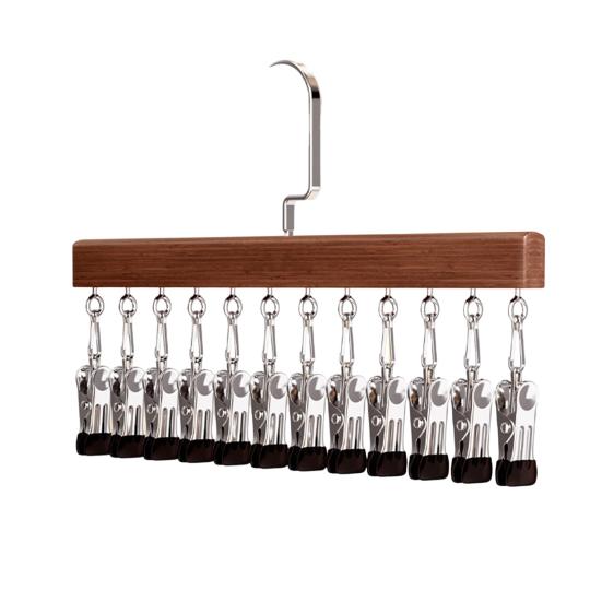 Trouser Clip Closet Organizer with 10/12 Clips Pants Scarves Skirts Belts Towels Underwear Heavy Duty Metal Frame Storage Rack
